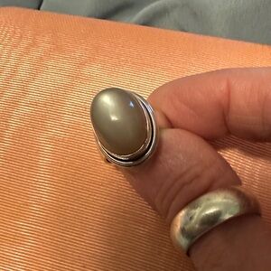 Sterling Silver Gray Moonstone Teardrop Vintage Ring